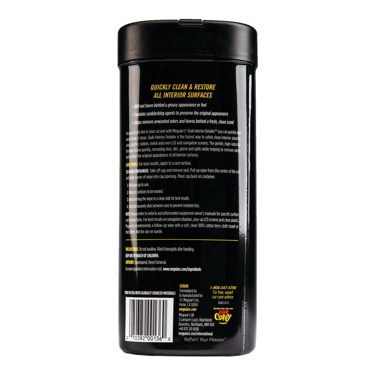 Meguiars QUIK Interior Detailer Cleaner Wipes Innenraumreiniger 1 Stück