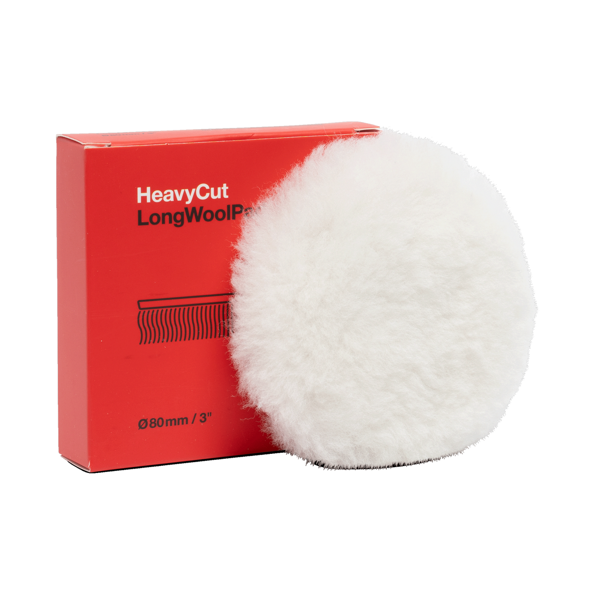 Koch-Chemie Heavy Cut "Long" Wool Pad — Lammfell-Polierpad "Rot" (Langflorig)
