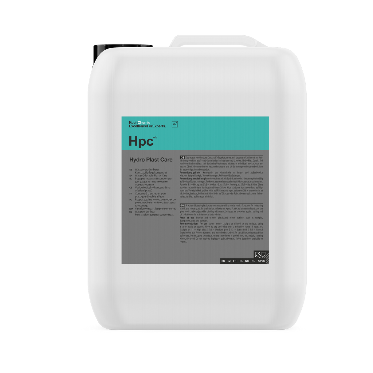 Hydro Plast Care "Hpc" Concentré d'entretien plastique (Diluable à l'eau)