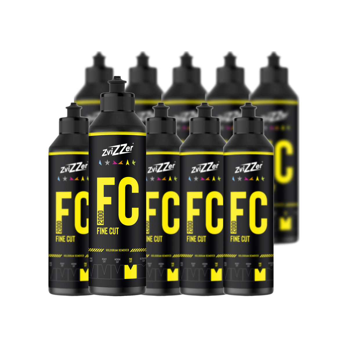 ZviZZer FC 2000 "Fine Cut" (Gelb) — Finish-Politur 250 ml / 10er-Set