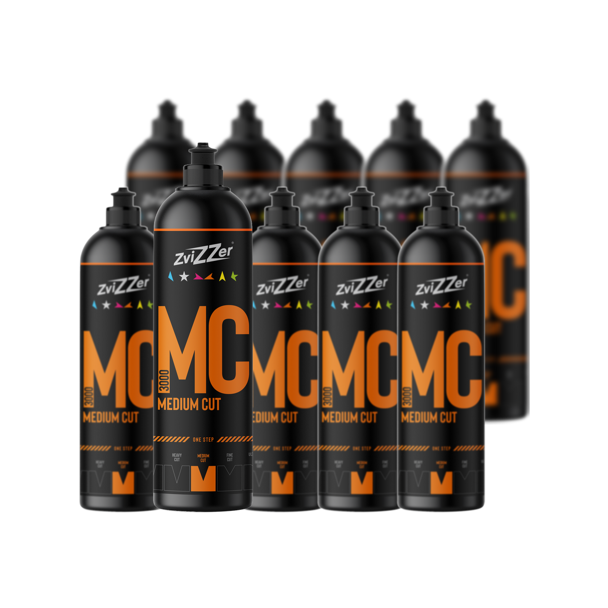 ZviZZer MC 3000 "Medium Cut" (Orange) — One-Step-Politur 750 ml / 10er-Set