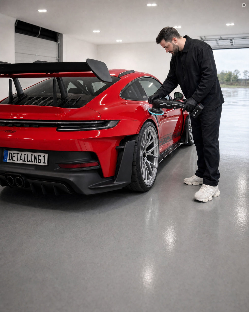 Detailing1 Hero: Poliermaschinen — Rupes BigFoot HLR21 iBrid am Porsche 911 GT3 RS (Mobile)