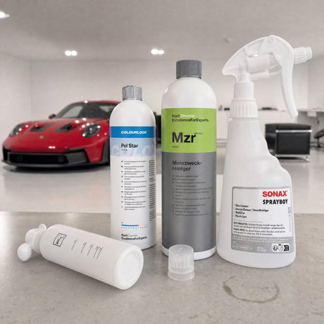 Detailing1 Auto-Reinigungsset "Innenraum" — Koch-Chemie Mehrzweckreiniger „Mzr“ 1 Liter + Dosing Cap + COLOURLOCK „Pol Star“
