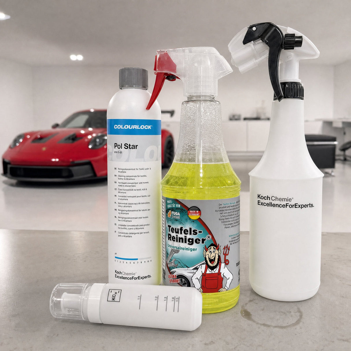 Detailing1 Auto-Reinigungsset "Innenraum" — TUGA Chemie Teufels-Reiniger® 1 Liter + COLOURLOCK „Pol Star“ 1 Liter + Foamer Bo