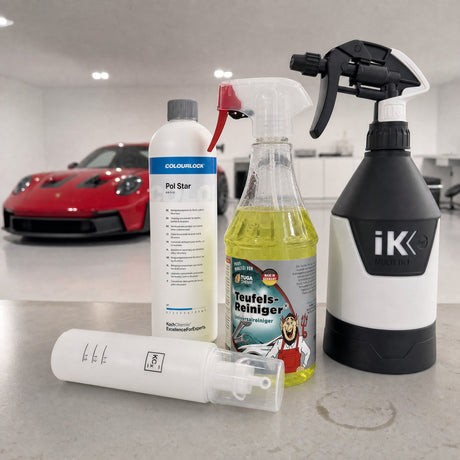 Detailing1 Auto-Reinigungsset "Innenraum" — TUGA Chemie Teufels-Reiniger® 1 Liter + COLOURLOCK „Pol Star“ 1 Liter + Foamer Bo