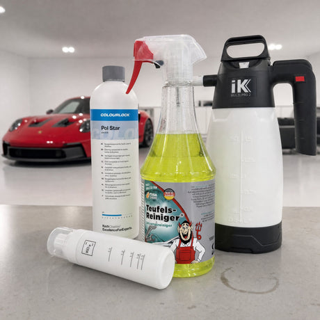 Detailing1 Auto-Reinigungsset "Innenraum" — TUGA Chemie Teufels-Reiniger® 1 Liter + COLOURLOCK „Pol Star“ 1 Liter + Foamer Bo