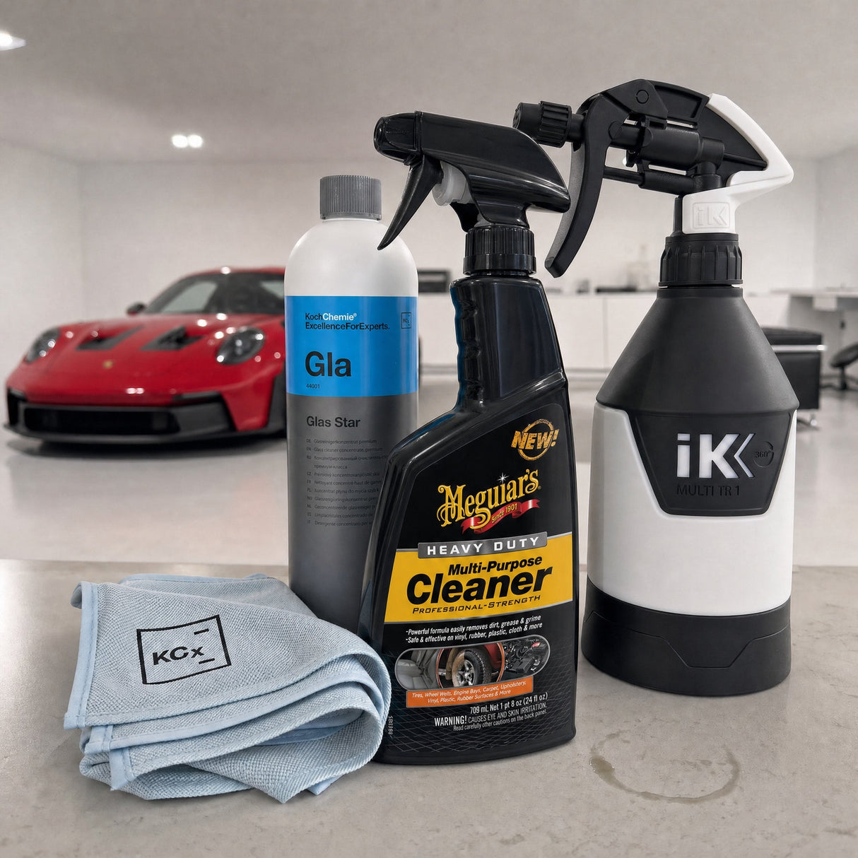 Detailing1 Auto-Reinigungsset "Innenraum" — Meguiar's HEAVY DUTY Multi Purpose Cleaner 709 ml + Koch-Chemie Glas Star „Gla“ 1