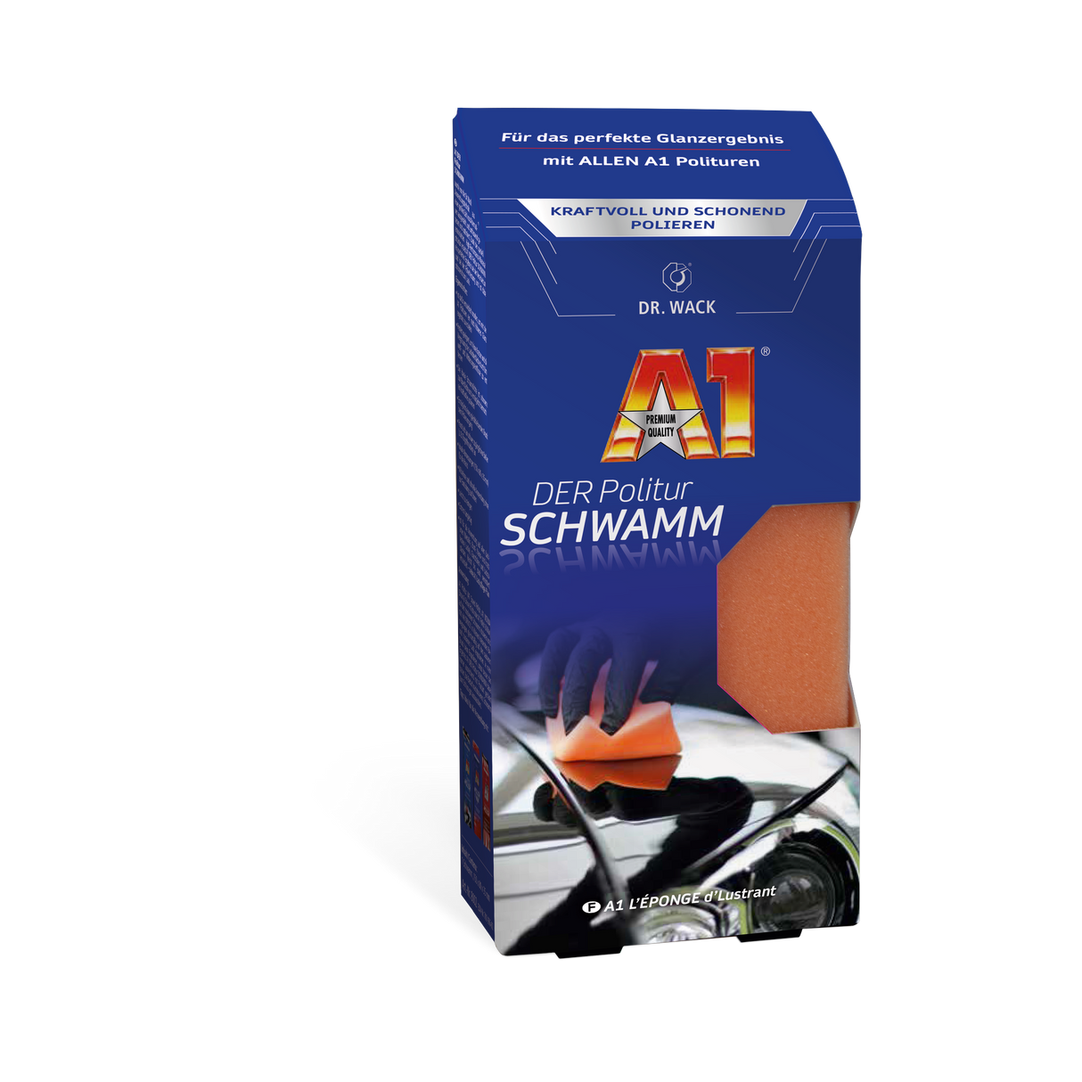 A1 "DER" Politur-Schwamm — Dr. Wack Orange / 15x8cm / 1 Stück