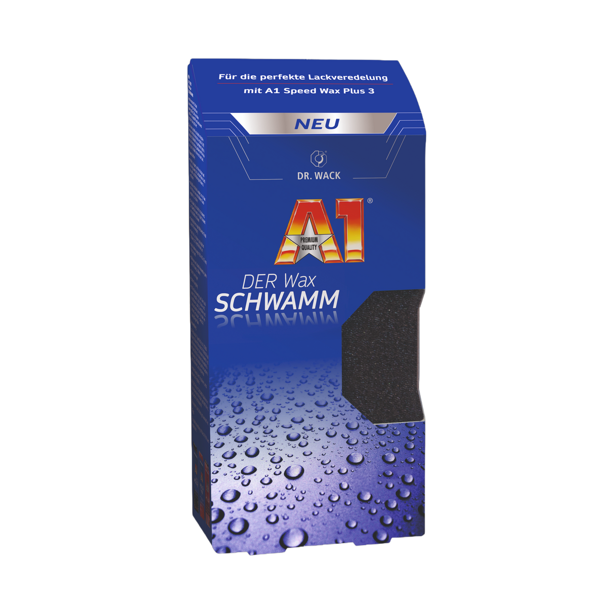 A1 "DER Wax" Auftragsschwamm — Dr. Wack Schwarz / 15x8cm / 1 Stück