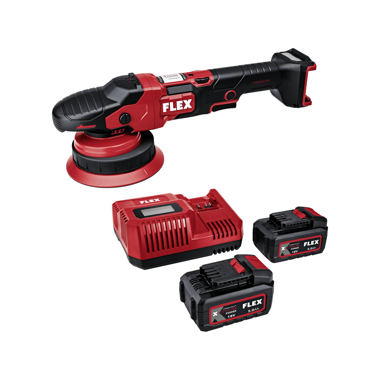 FLEX "XFE 2 15 18-EC Set" — Akku-Exzenterpolierer mit Freilauf (18V)