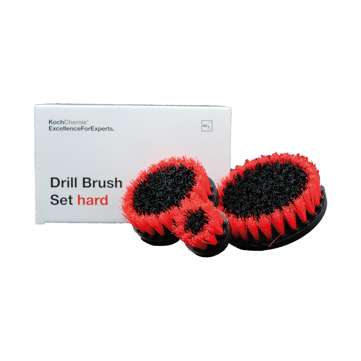 Koch-Chemie Drill Brush Set "Hard" — Harte Bürstenaufsätze für Bohrschrauber (Rot)