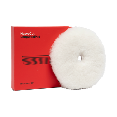 Koch-Chemie Heavy Cut "Long" Wool Pad — Lammfell-Polierpad "Rot" (Langflorig) 1 Stück / Ø 135 mm / Rot