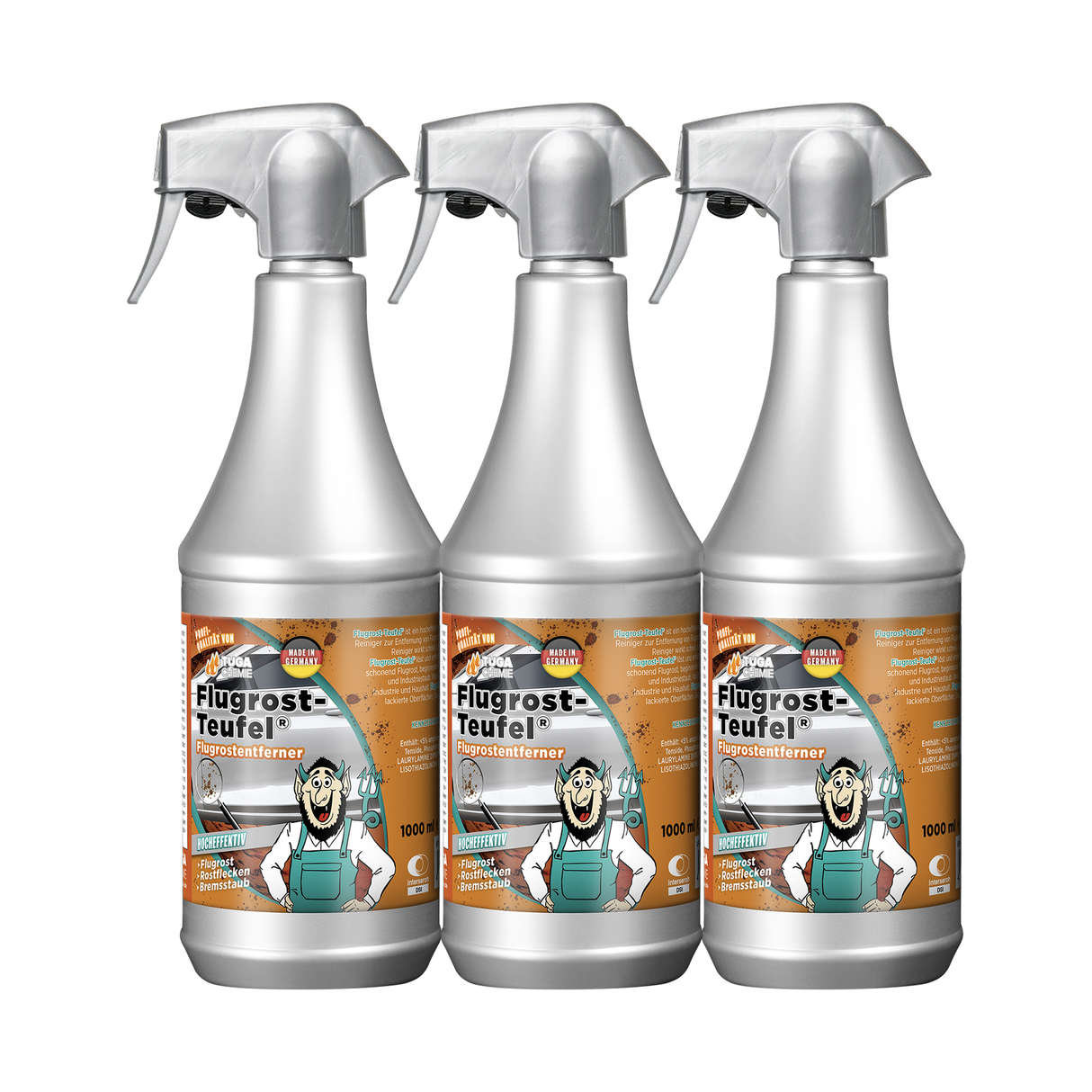 Detailing1 TUGA Chemie Flugrost-Teufel® Flugrostentferner — 3× 1 Liter Vorteilsset