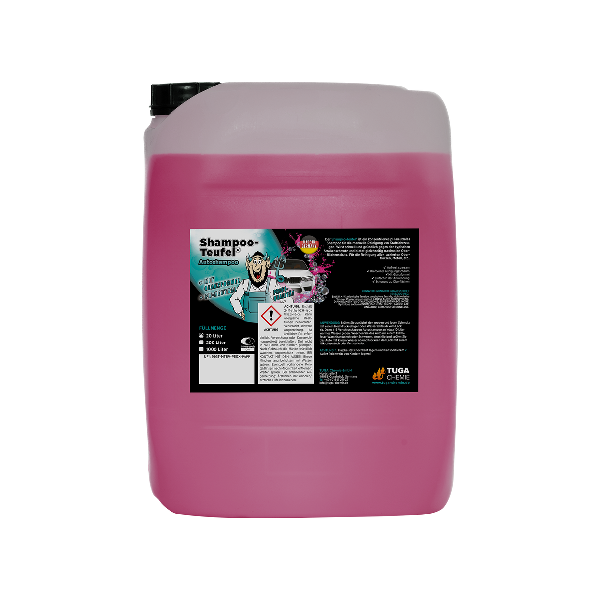 Detailing1 TUGA Chemie Shampoo-Teufel® Autoshampoo — Konzentrat im 20-Liter-Kanister